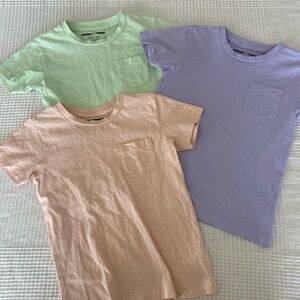 4T - Girl’s Pastel T-Shirt Set - Green, Purple, Peach